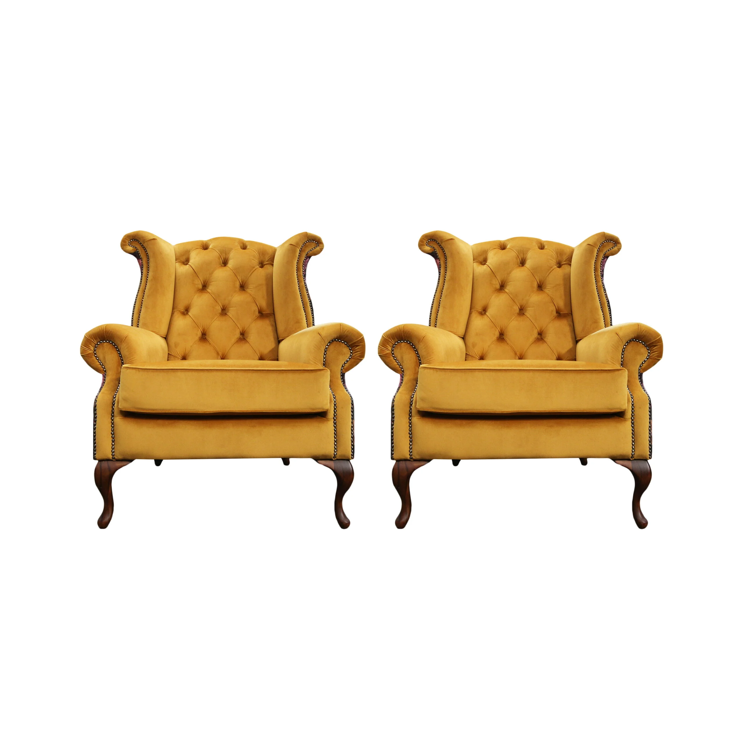 Floral Chippendale Wingback chairs