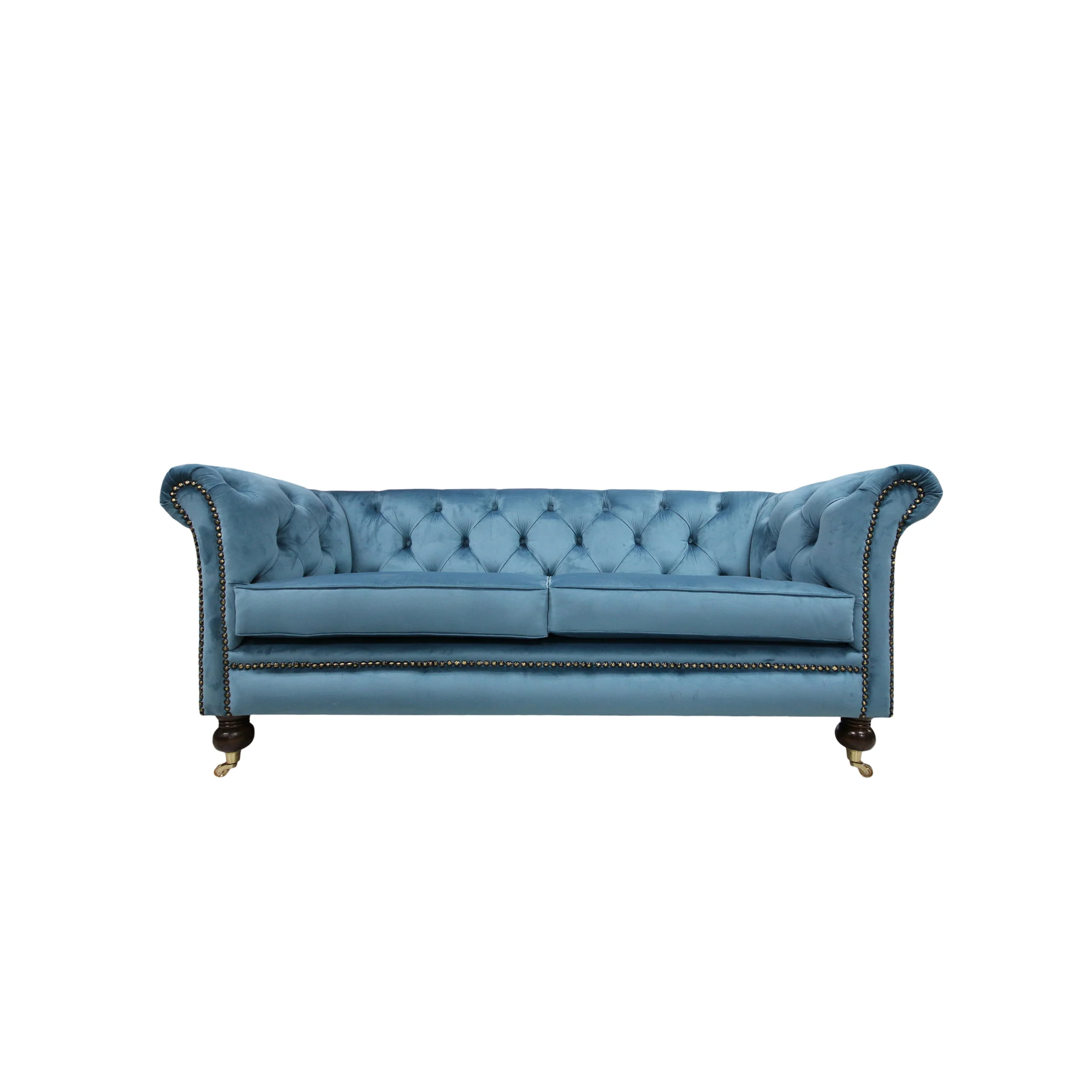 Blue velvet ladies chesterfield