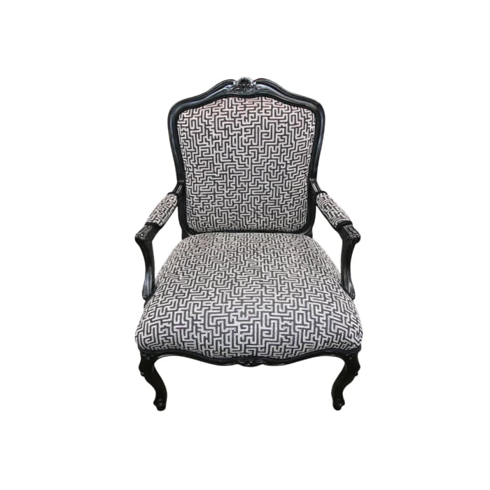 Antique black and white victorian arm chairs