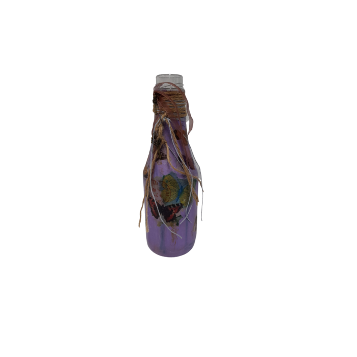 Medium bottle purple with small butterflies