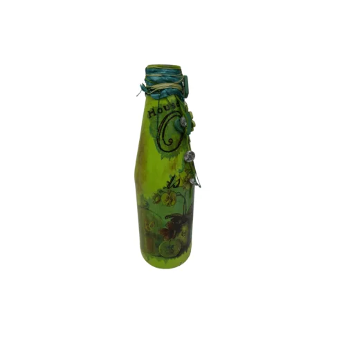 Ala Grande bottle green with flowers and hearts