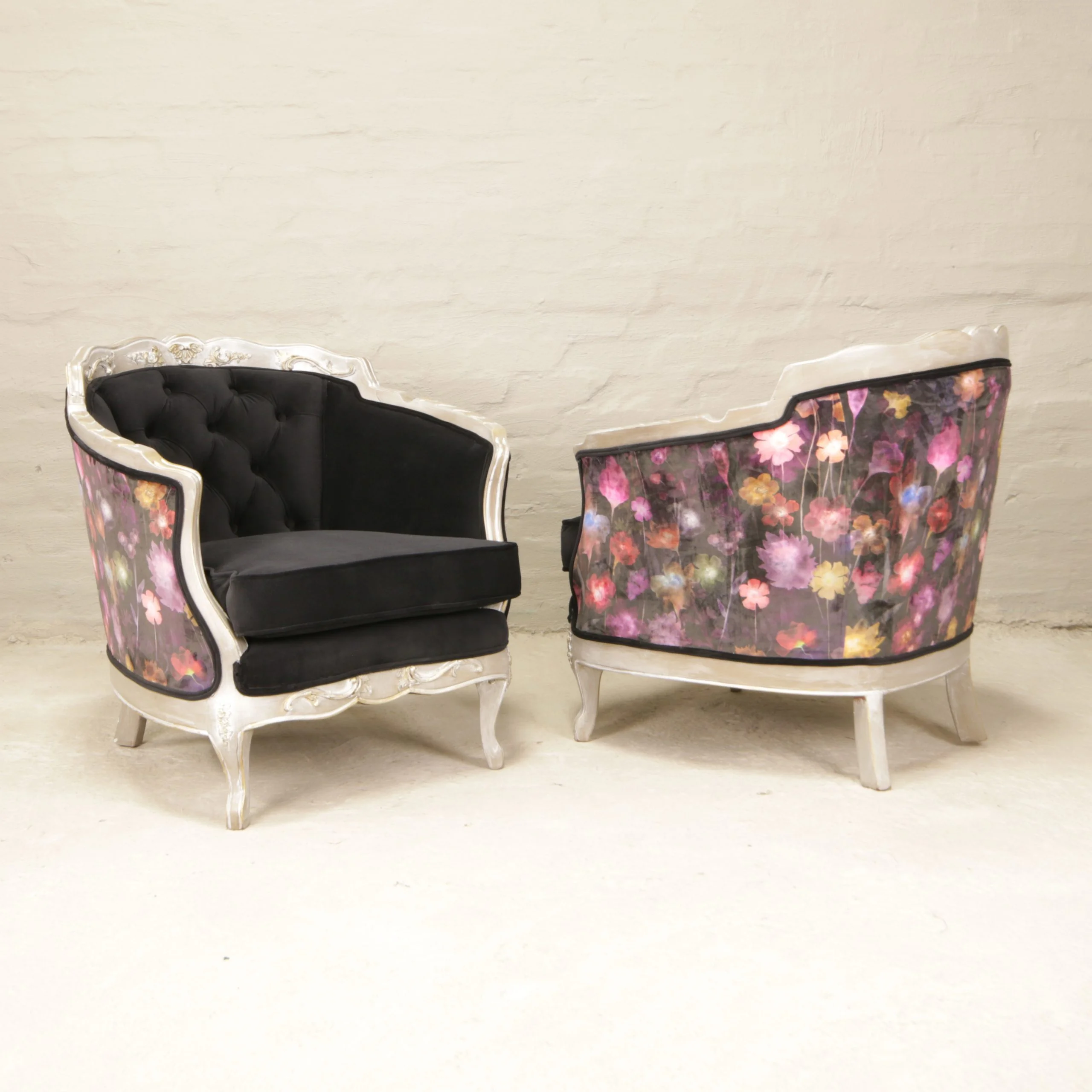 silver and black tub chairs 5