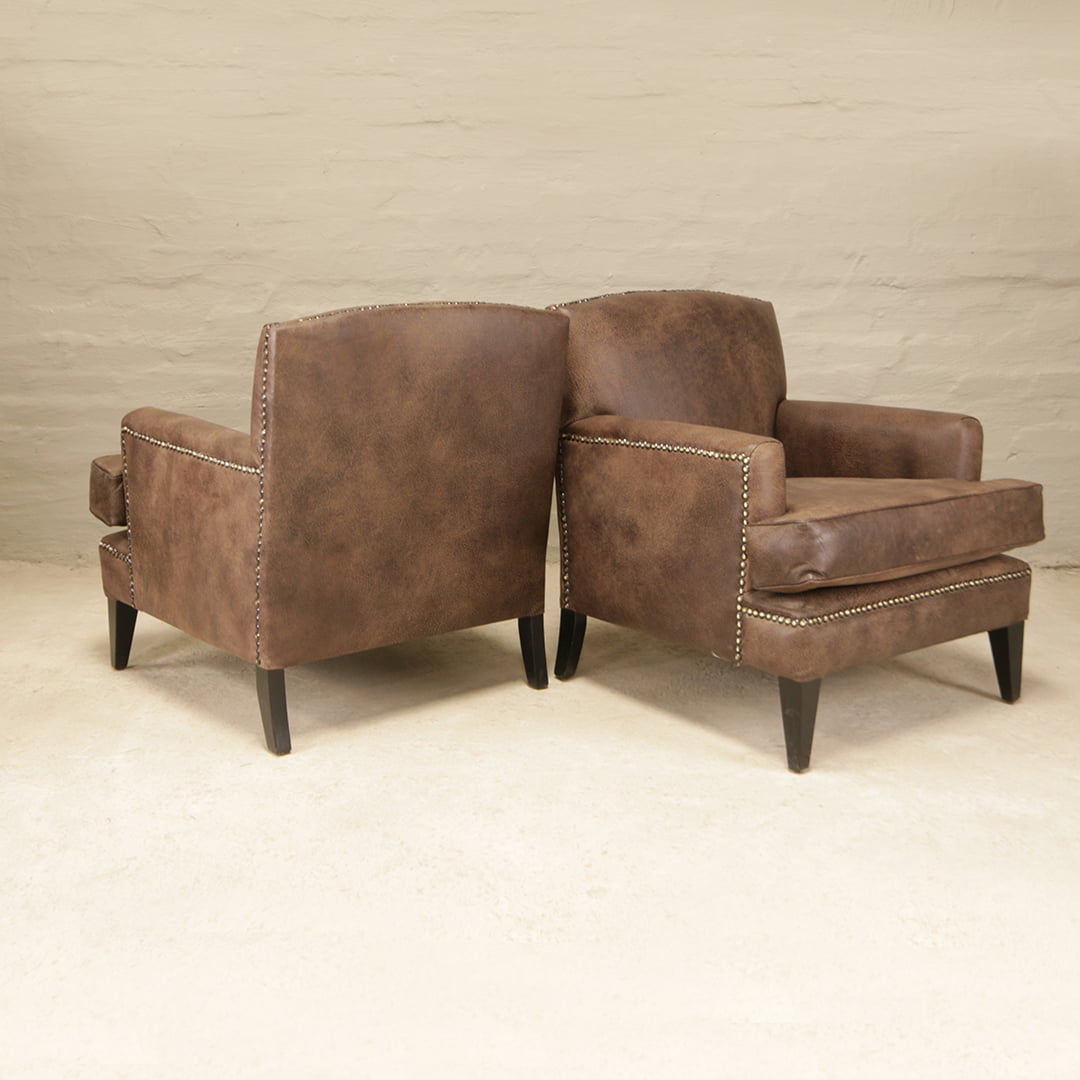 brown leather armchairs for sale