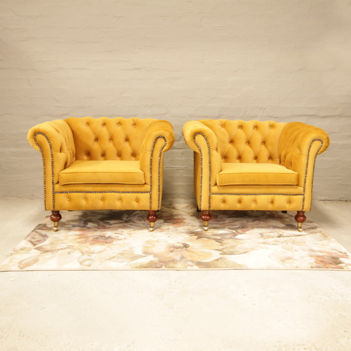 mustard lady chesterfield chairs