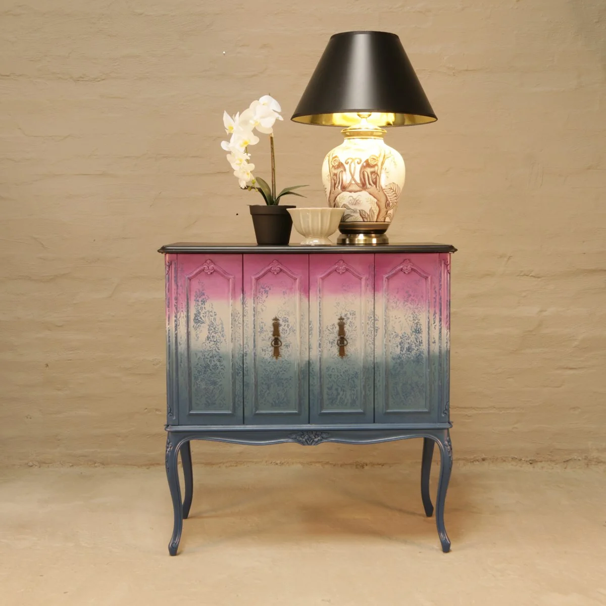 Purple and blue cabinet 1