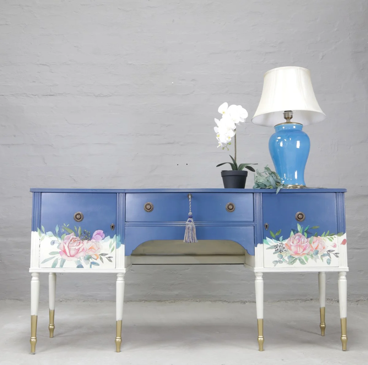 Georgian sideboard with flowers