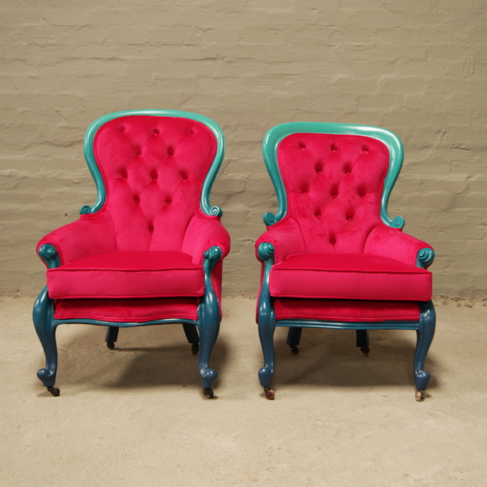 victorian mahogany ombre chairs