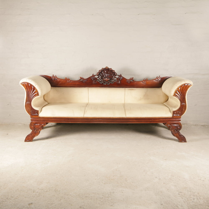 Victorian carved 3 seater sofa