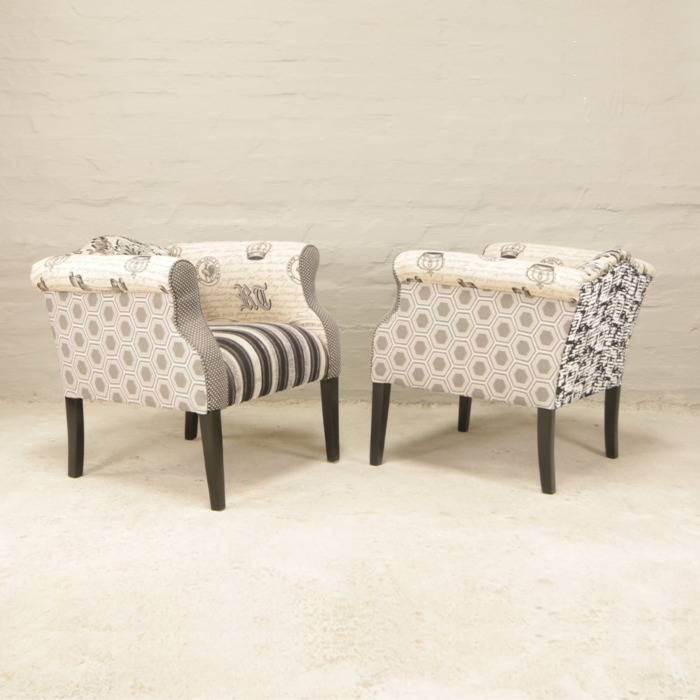 Black and white occasional chairs