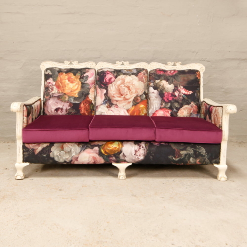 Floral Ball and Claw 3 Seater Sofa