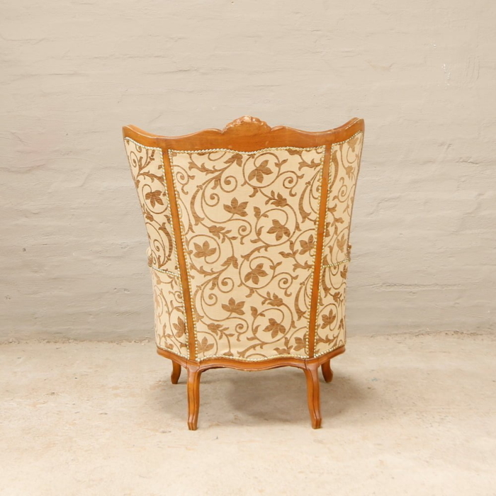 french style carved high back armchairs