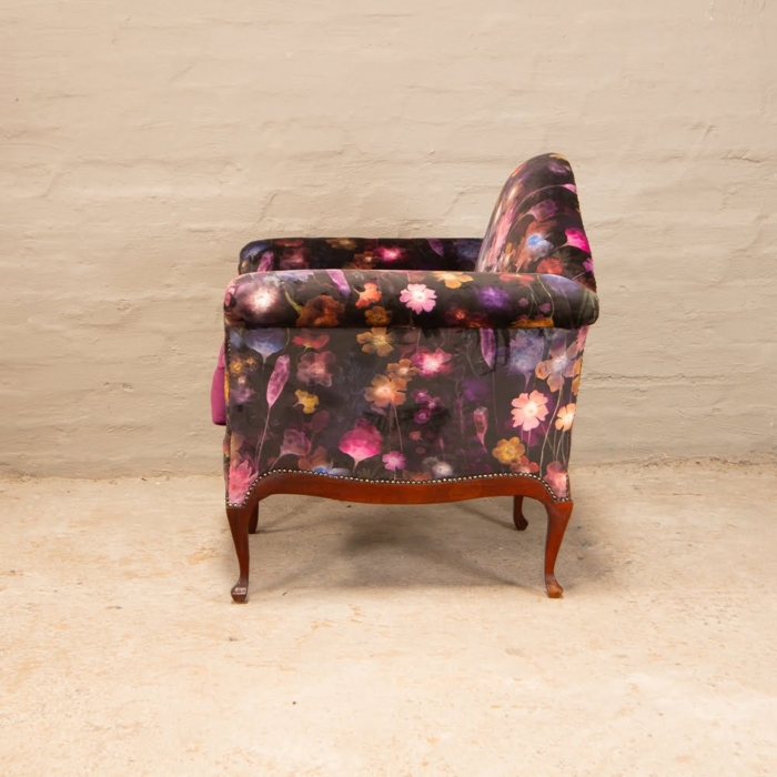 Queen Anne Floral Arm Chairs
