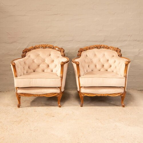 Antique Oak carved Tub chairs