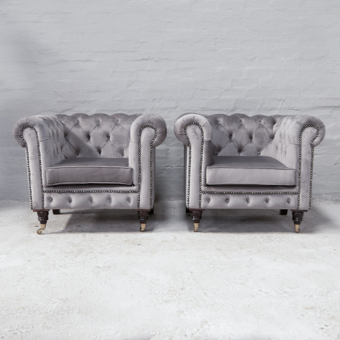 Chesterfield Chairs in Dolphin Grey