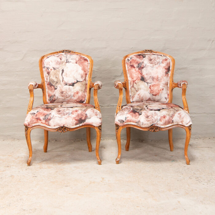 French carved armchairs