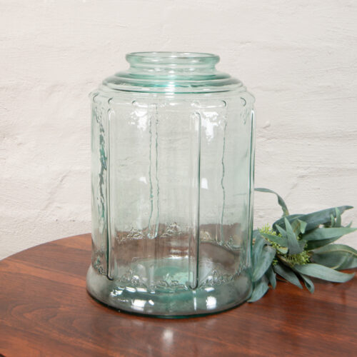 Large Clear glass panel vase