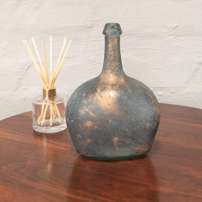 Rusty blue bottle vase