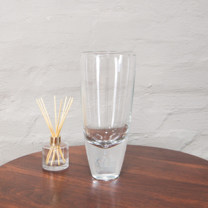 Clear glass vase heavy base