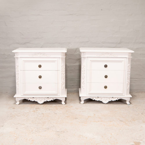 White pedestals