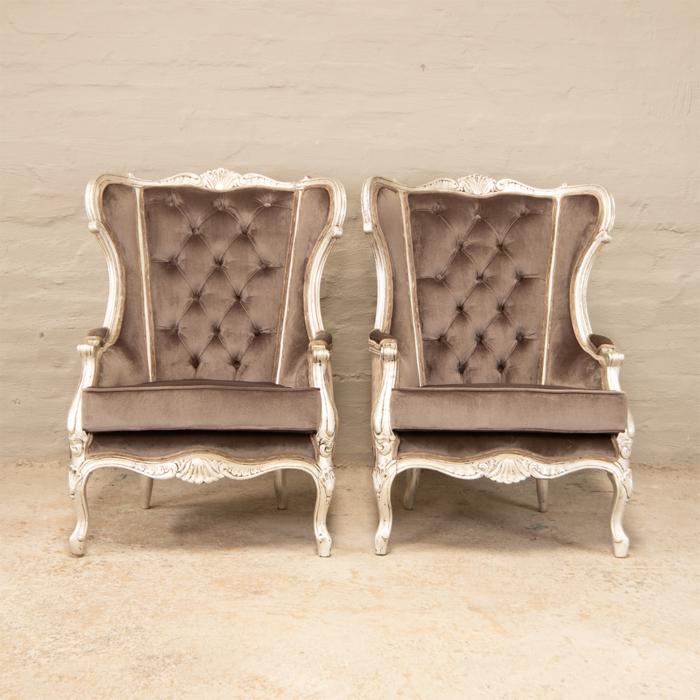 Silver arm chairs