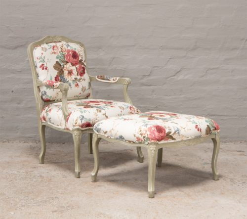 French Chair with Ottoman