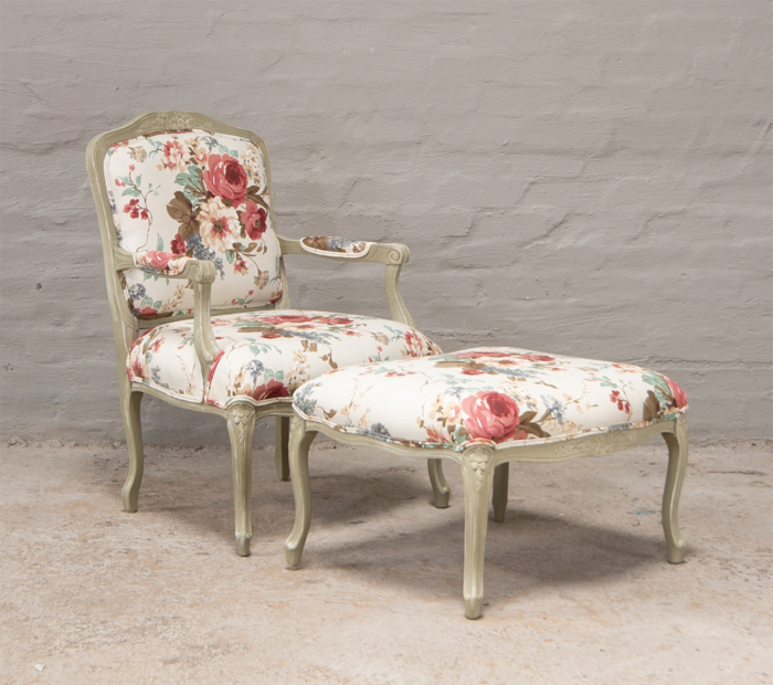 French Chair with Ottoman