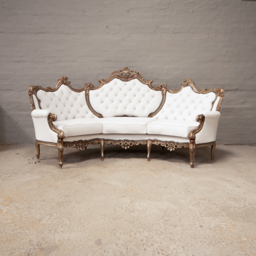 Italian white leather sofa