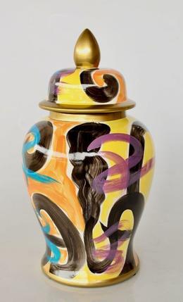 Orange yellow ginger jar