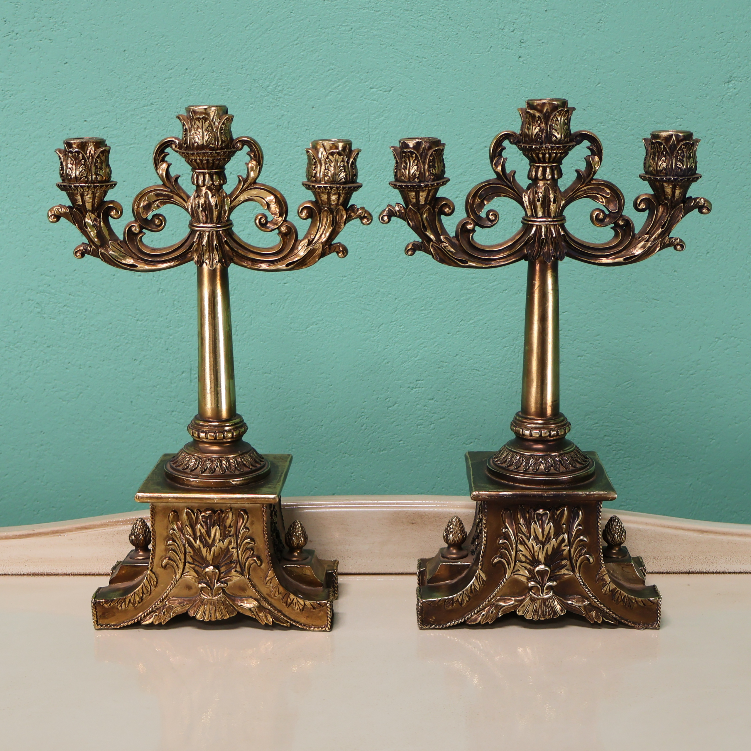 Pair of Composition Candelabra