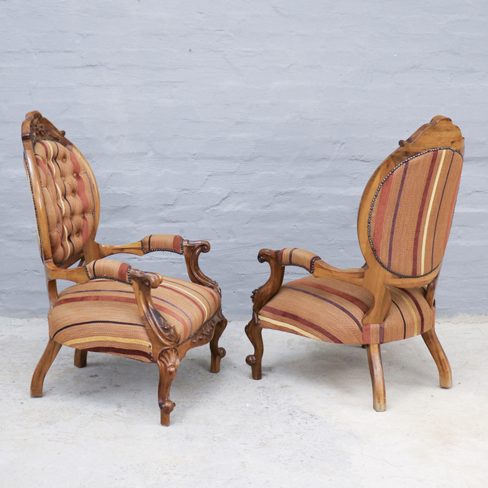 Victorian Walnut Armchairs - Image 2