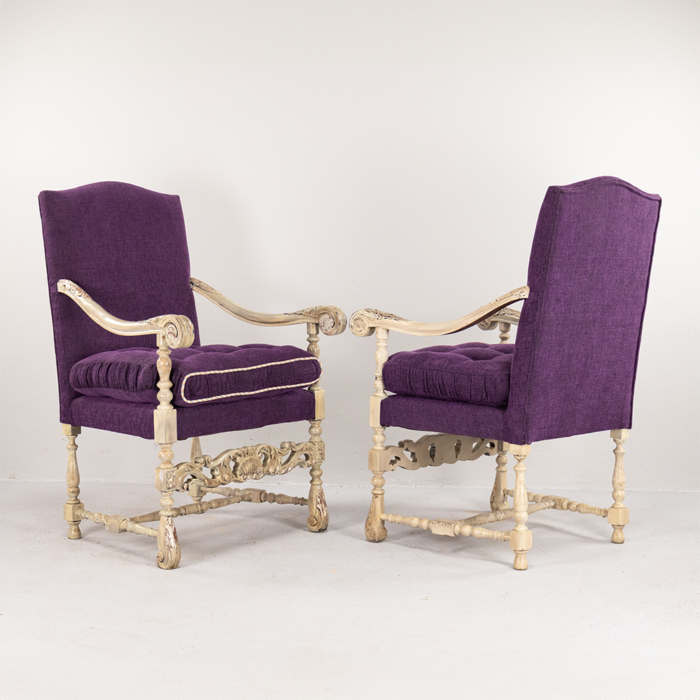 Continental Carved Arm Chairs - Image 2